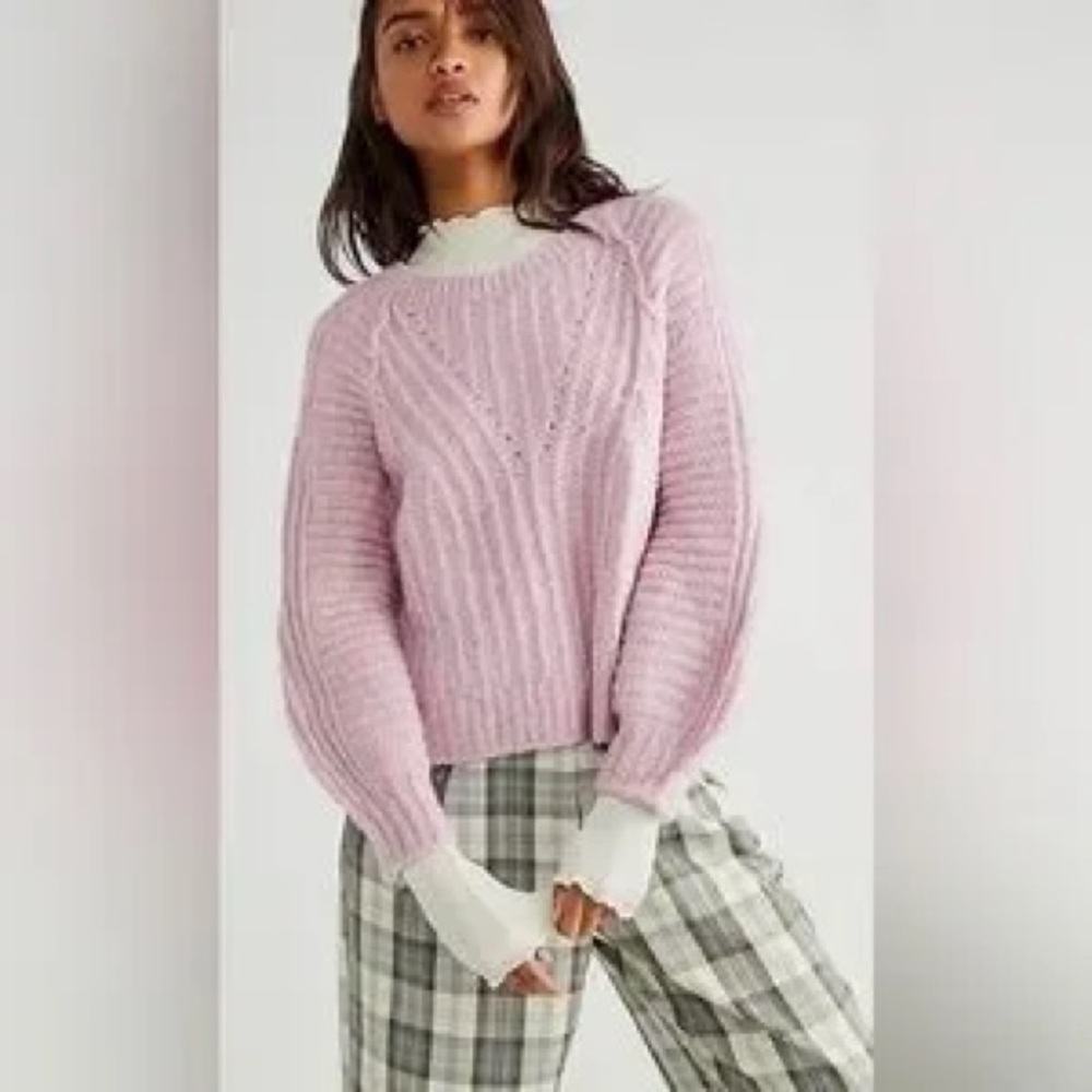 FREE PEOPLE Women's Moonlit Orchid Carter Oversized Pullover Small